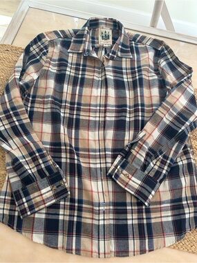 Kiel James Patrick Navy, Cream & Red Plaid Button-Down Shirt